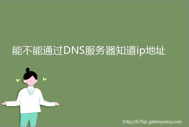 能不能通过DNS服务器知道ip地址