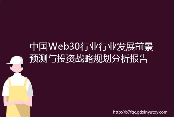 中国Web30行业行业发展前景预测与投资战略规划分析报告